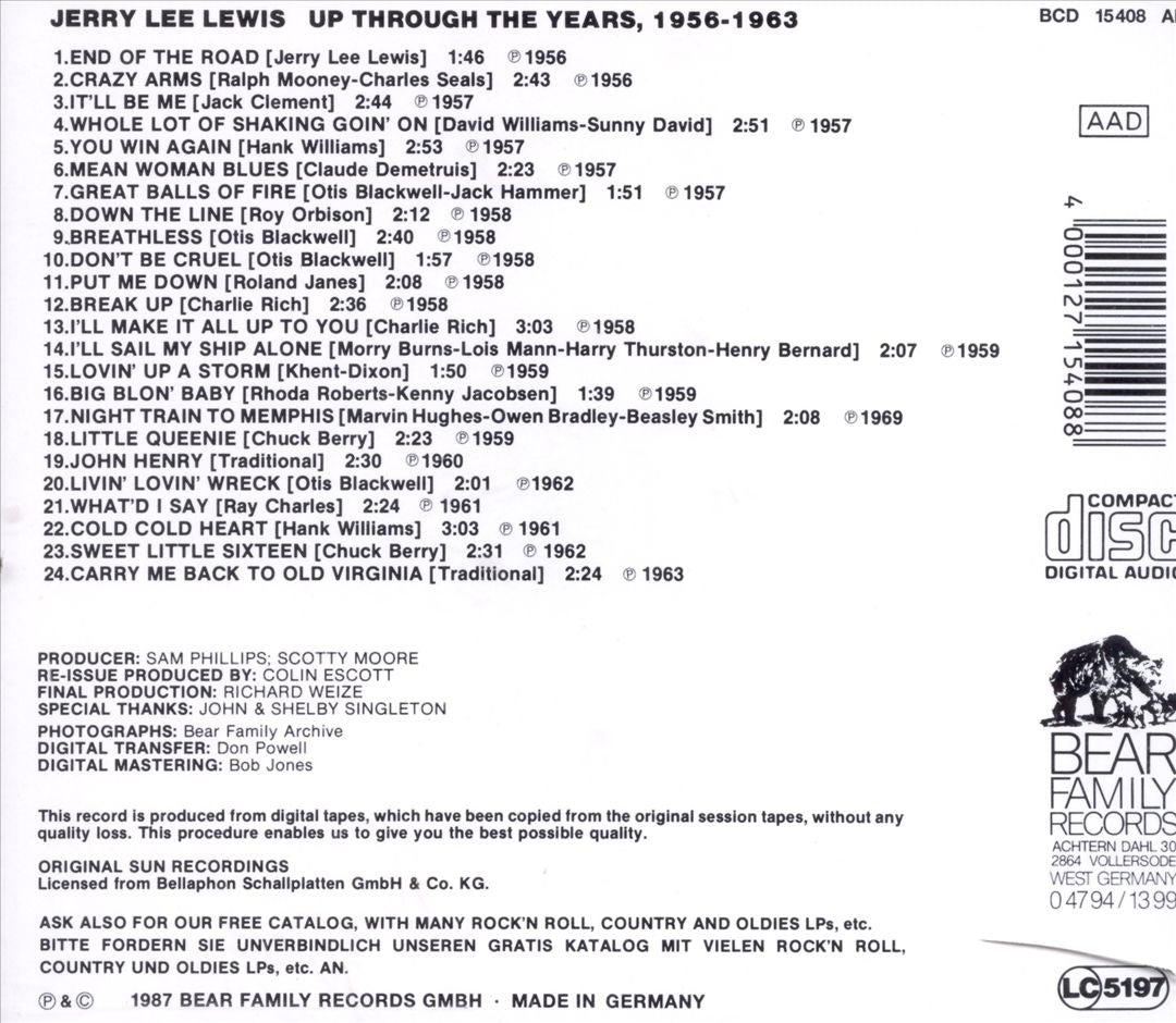 Up Through the Years, 1958-1963 cover art