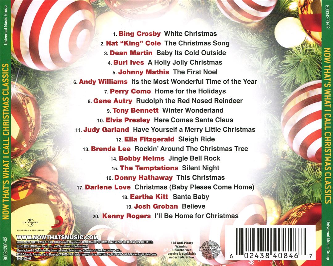 Now Christmas Classics cover art
