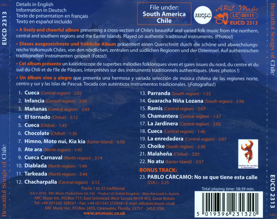 Beautiful Songs Of Chile cover art