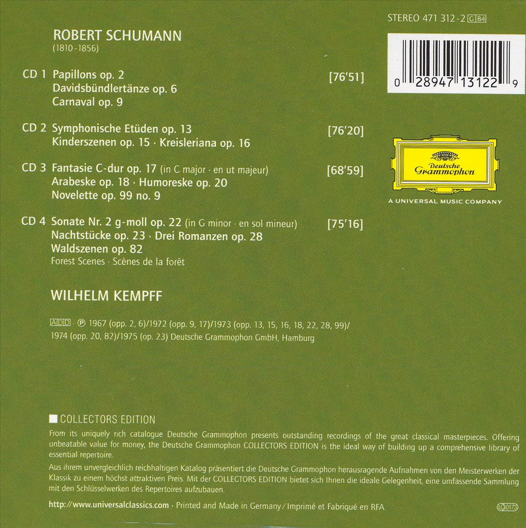 Schumann: Piano Works [4 CDs] cover art