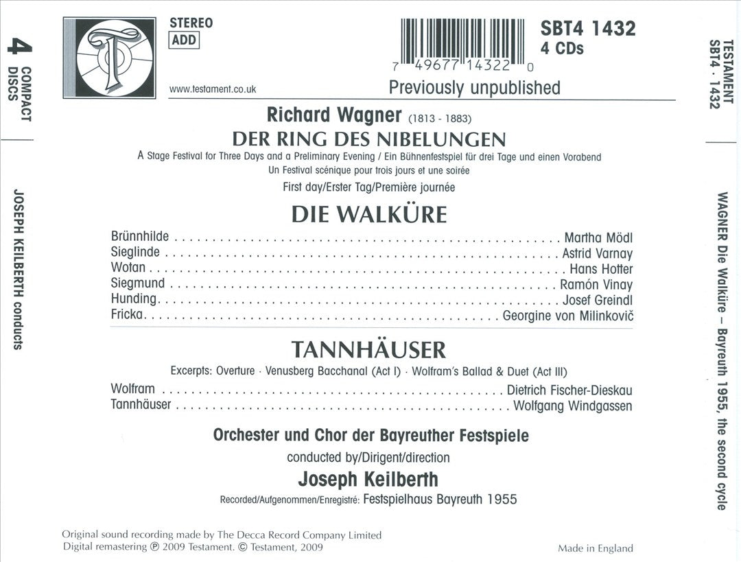 Richard Wagner: Die Walküre [Second Cycle of 1955] cover art