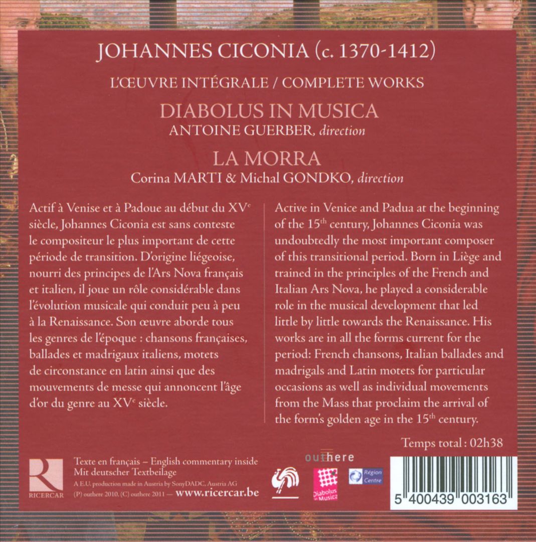 Johannes Ciconia: Opera Omnia cover art