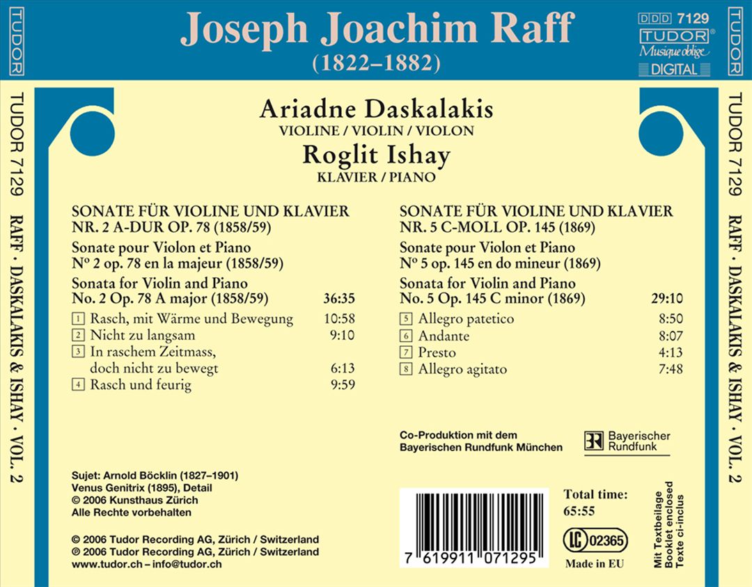 Joachim Raff: Violin Sonatas Nos. 2 & 5 cover art