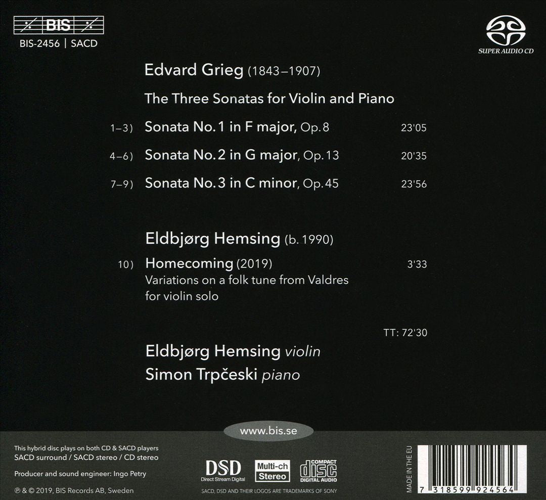 Grieg: The Violin Sonatas cover art