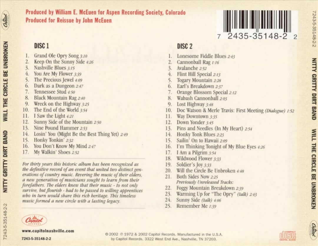 Will the Circle Be Unbroken [Bonus Tracks] cover art