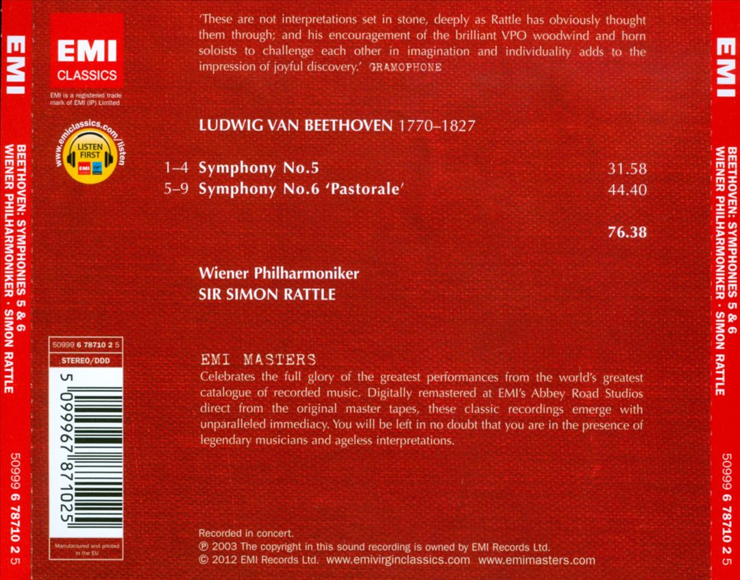 Beethoven: Symphonies Nos 5 & 6 cover art