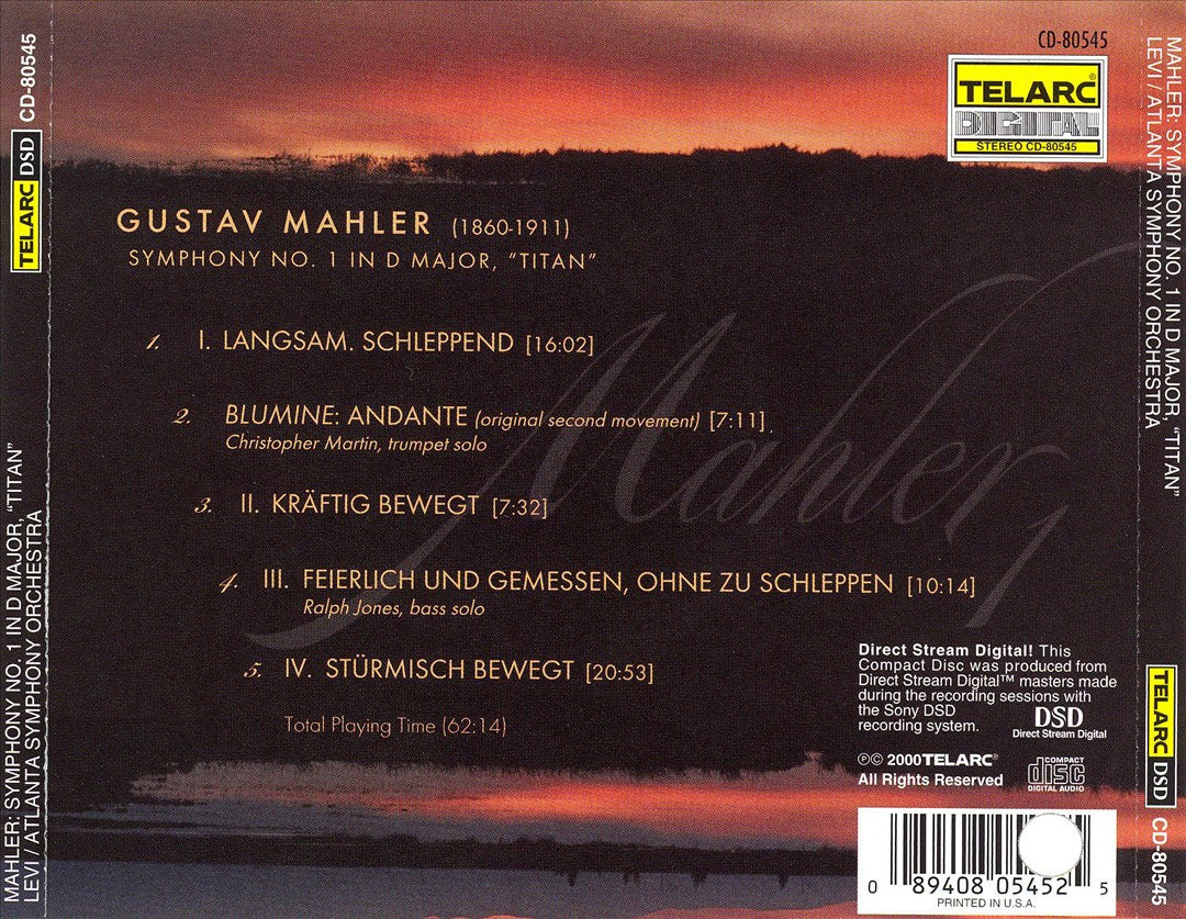 Mahler: Symphony No. 1 "Titan" cover art