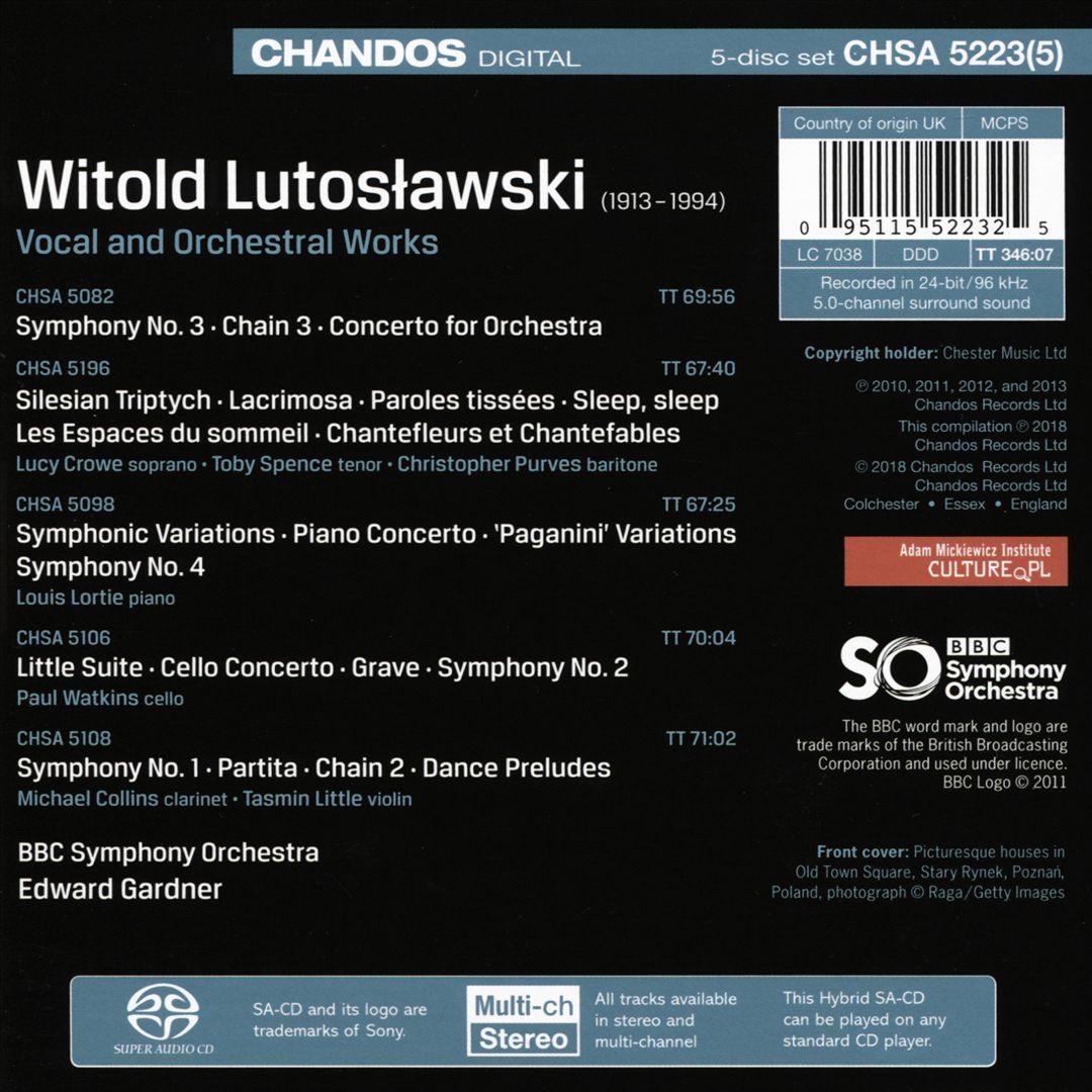 Lutoslawski: Vocal and Orchestral Works cover art