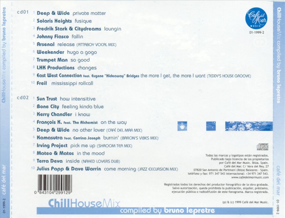Café del Mar: Chillhouse Mix, Vol. 1 cover art