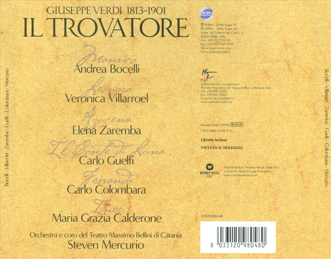 Verdi: Il Trovatore cover art