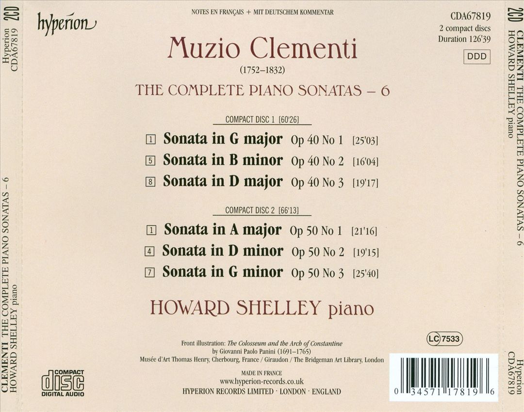 Clementi: The Complete Piano Sonatas, Vol. 6 cover art