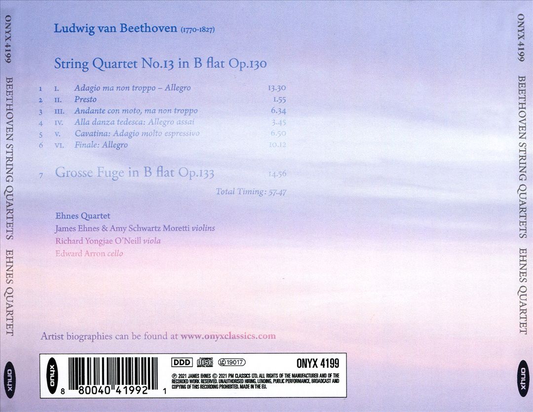 Beethoven: String Quartet No. 13, Op. 130 & Grosse Fuge, Op. 133 cover art