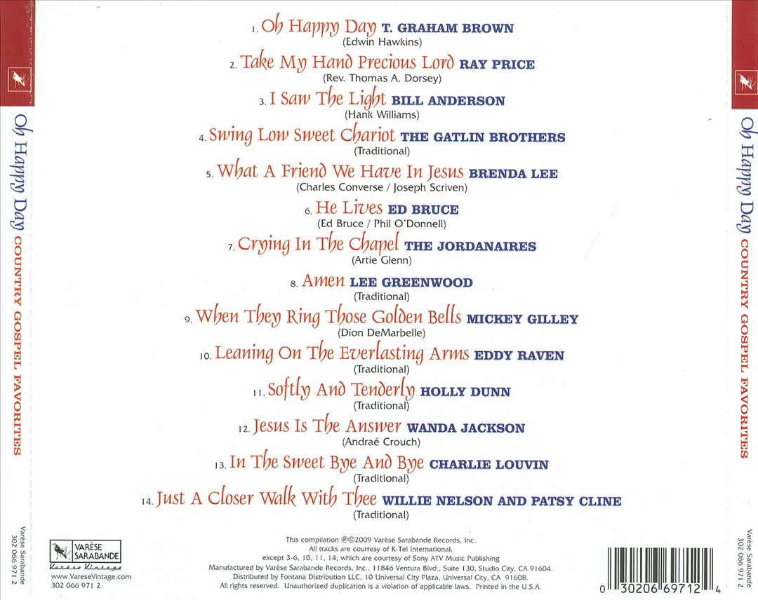 Country Gospel Favorites: Oh Happy Day cover art