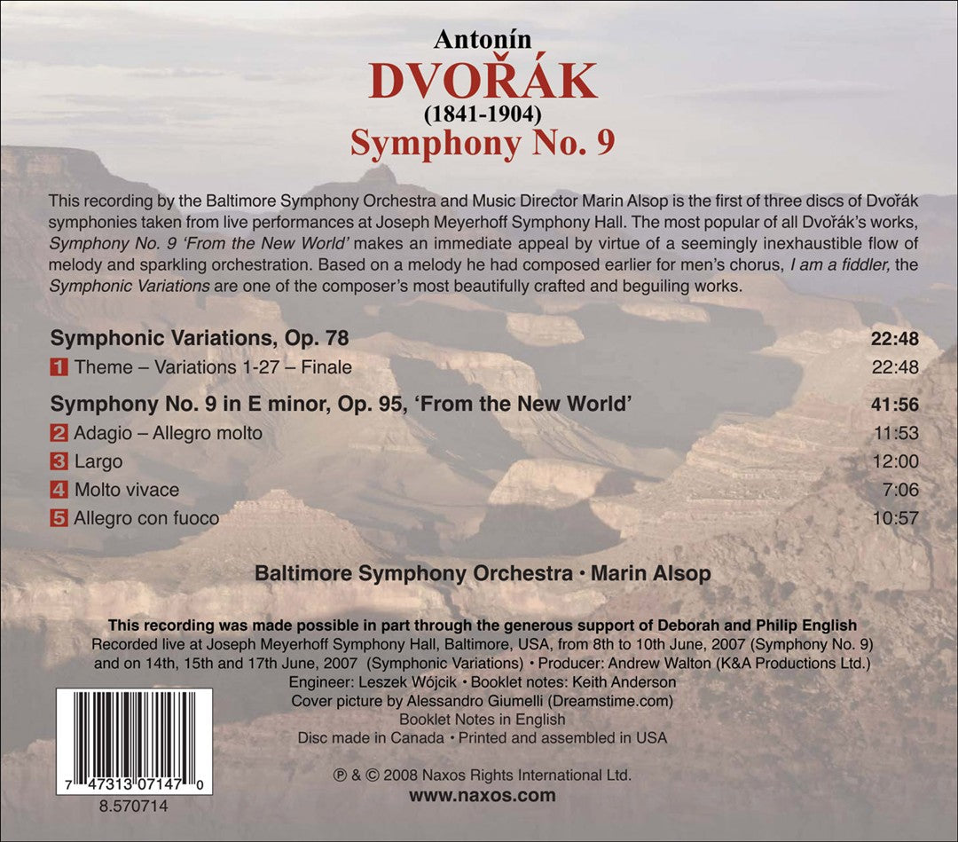 Dvorák: Symphony No. 9 'From the New World' cover art