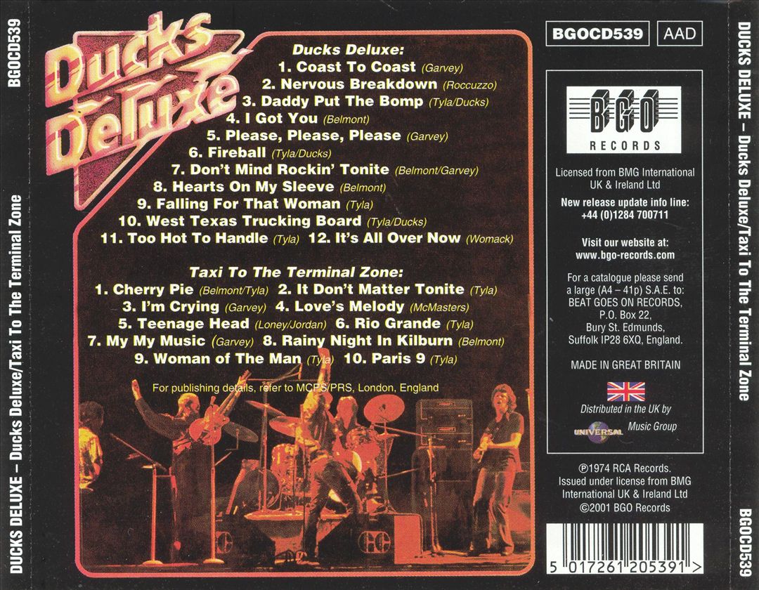 Ducks Deluxe/Taxi To The Terminal Zone cover art