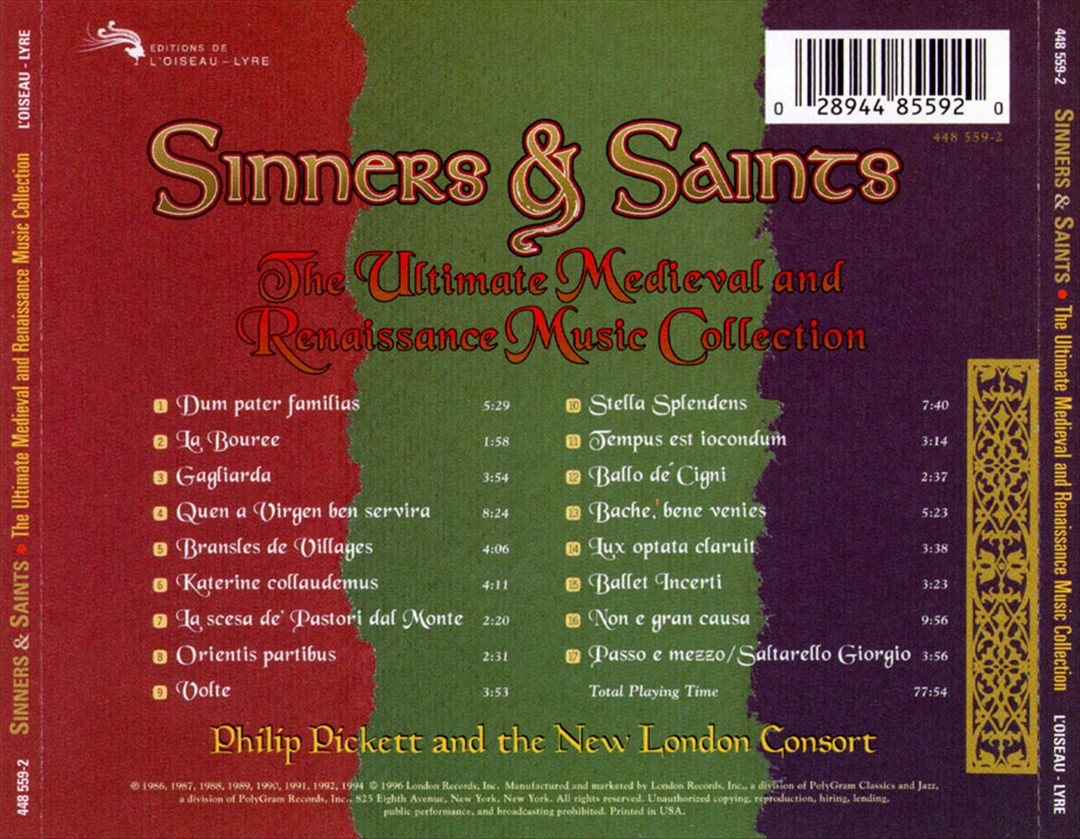 Sinners & Saints - The Ultimate Medieval and Renaissance Music Collection cover art