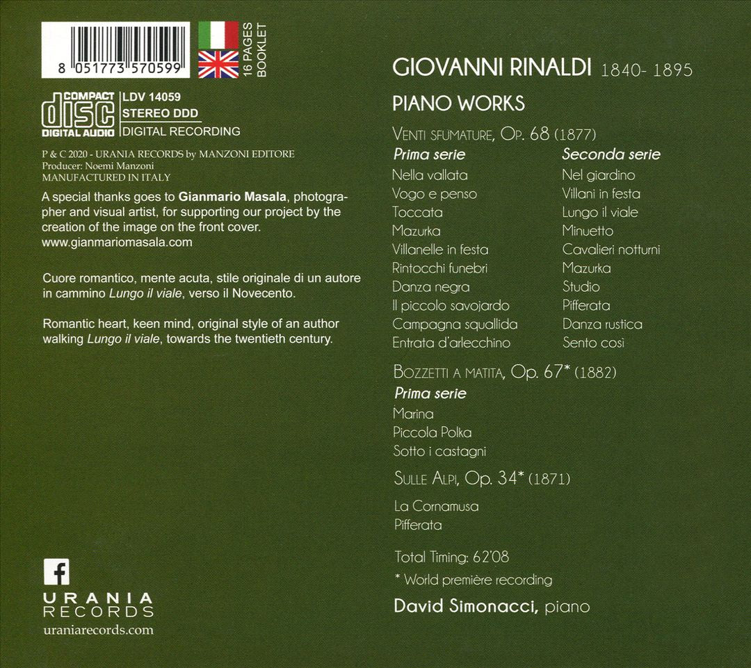 Giovanni Rinaldi: Lungo il Viale - Piano Works cover art