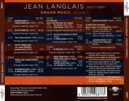 Jean Langlais: Organ Music, Vol. 1 cover art