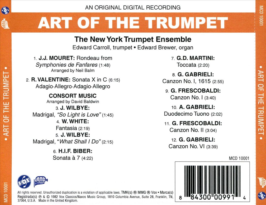 Art of the Trumpet: Works of Biber, Frescobaldi, Gabrieli, Martini, Mouret cover art