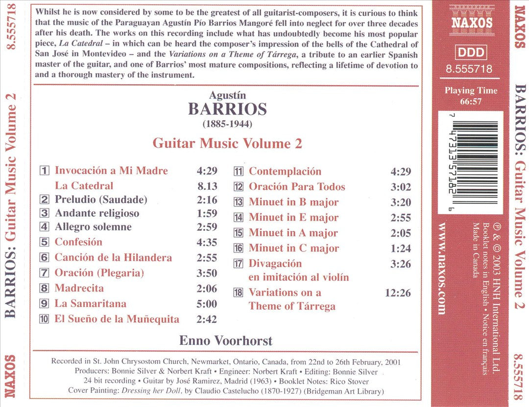 Agustín Barrios: Guitar Music, Vol. 2 cover art