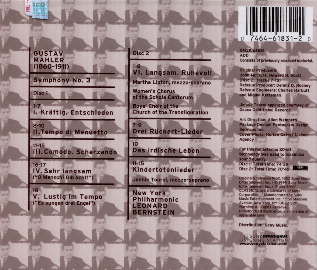 Mahler: Symphony No. 3; Rücket Lieder; Kindertotenlieder cover art
