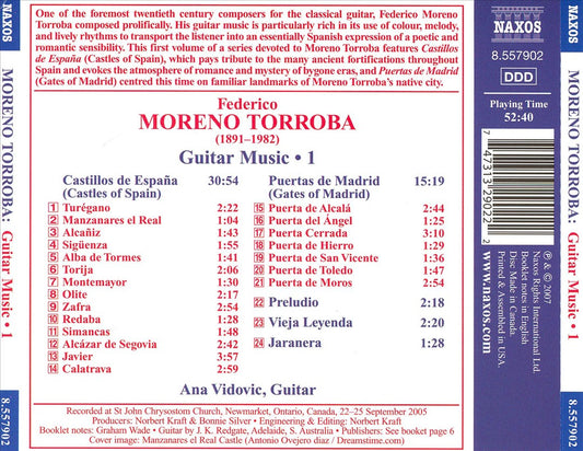 Moreno Torroba: Guitar Music, 1 cover art