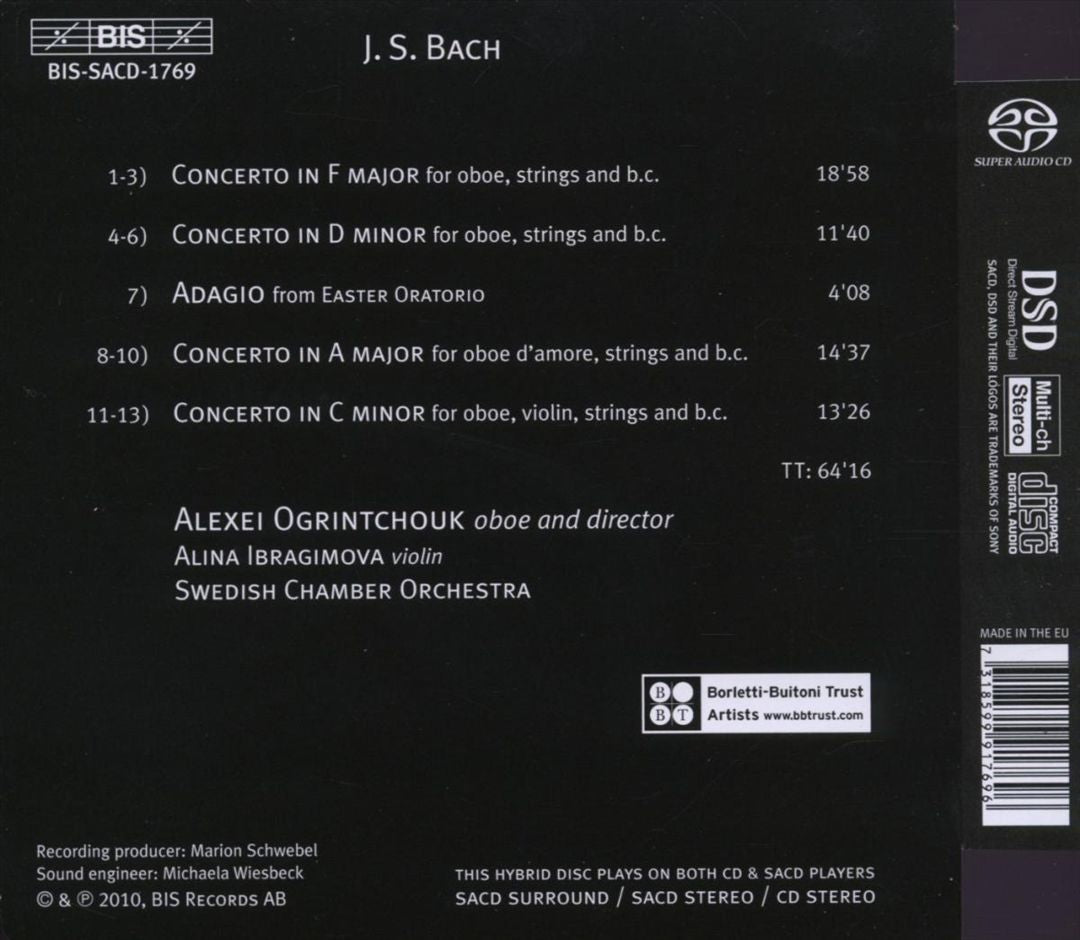 Bach: Oboe Concertos cover art