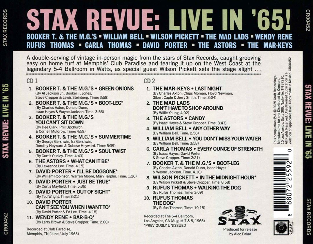 Stax Revue: Live In '65 [2 CD] cover art
