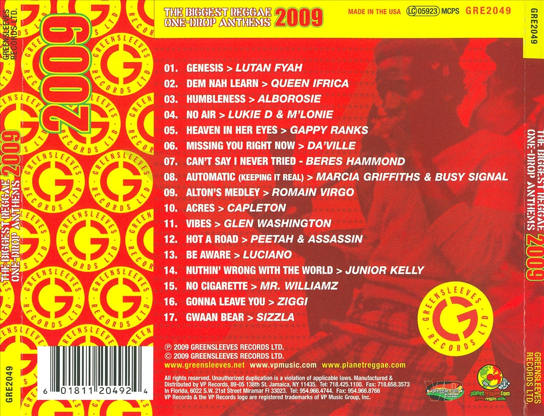 Biggest Reggae One Drop Anthems 2009 cover art