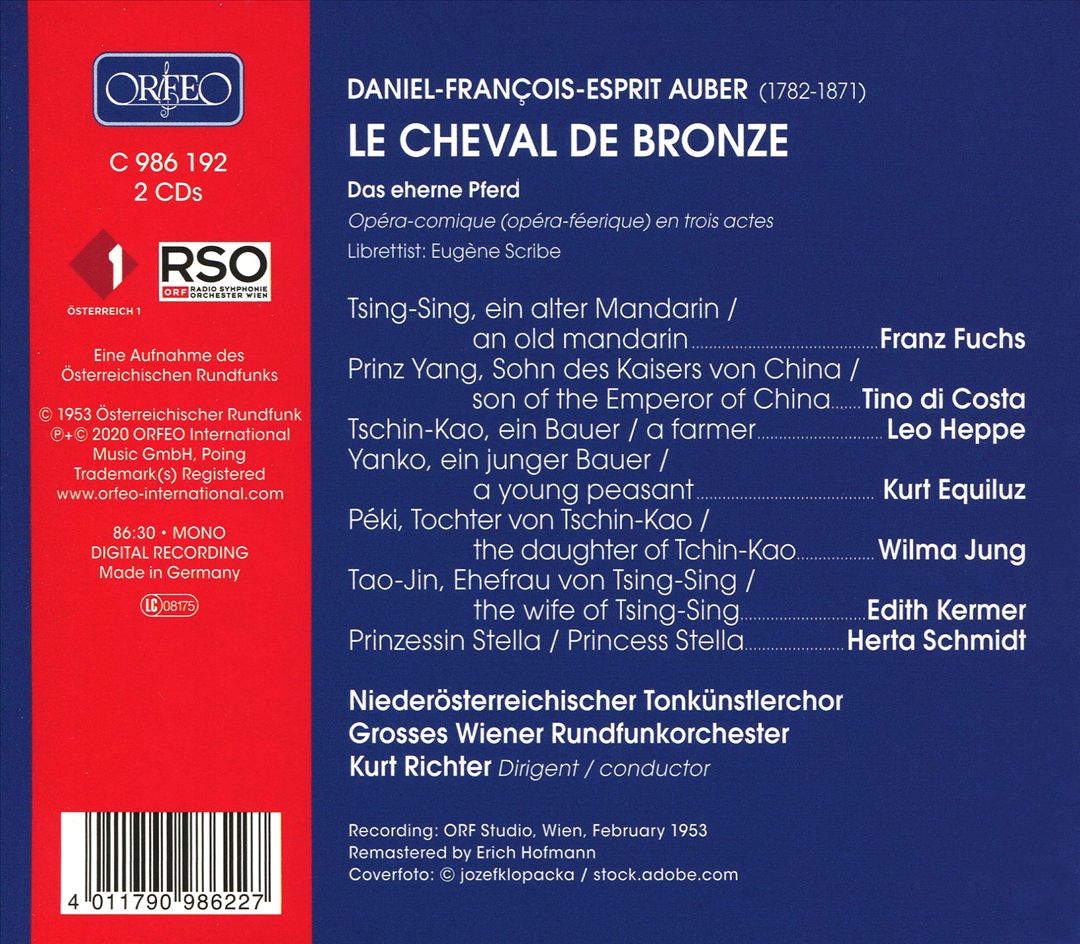 Auber: Le Cheval de Bronze cover art