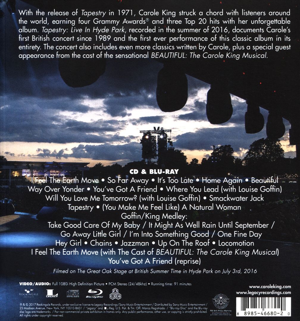 Tapestry: Live in Hyde Park [CD/DVD] cover art