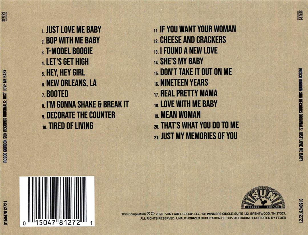 Sun Records Originals: Just Love Me Baby cover art