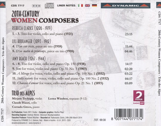 20th-Century Women Composers: Amy Beach, Lili Boulanger, Rebecca Clarke cover art