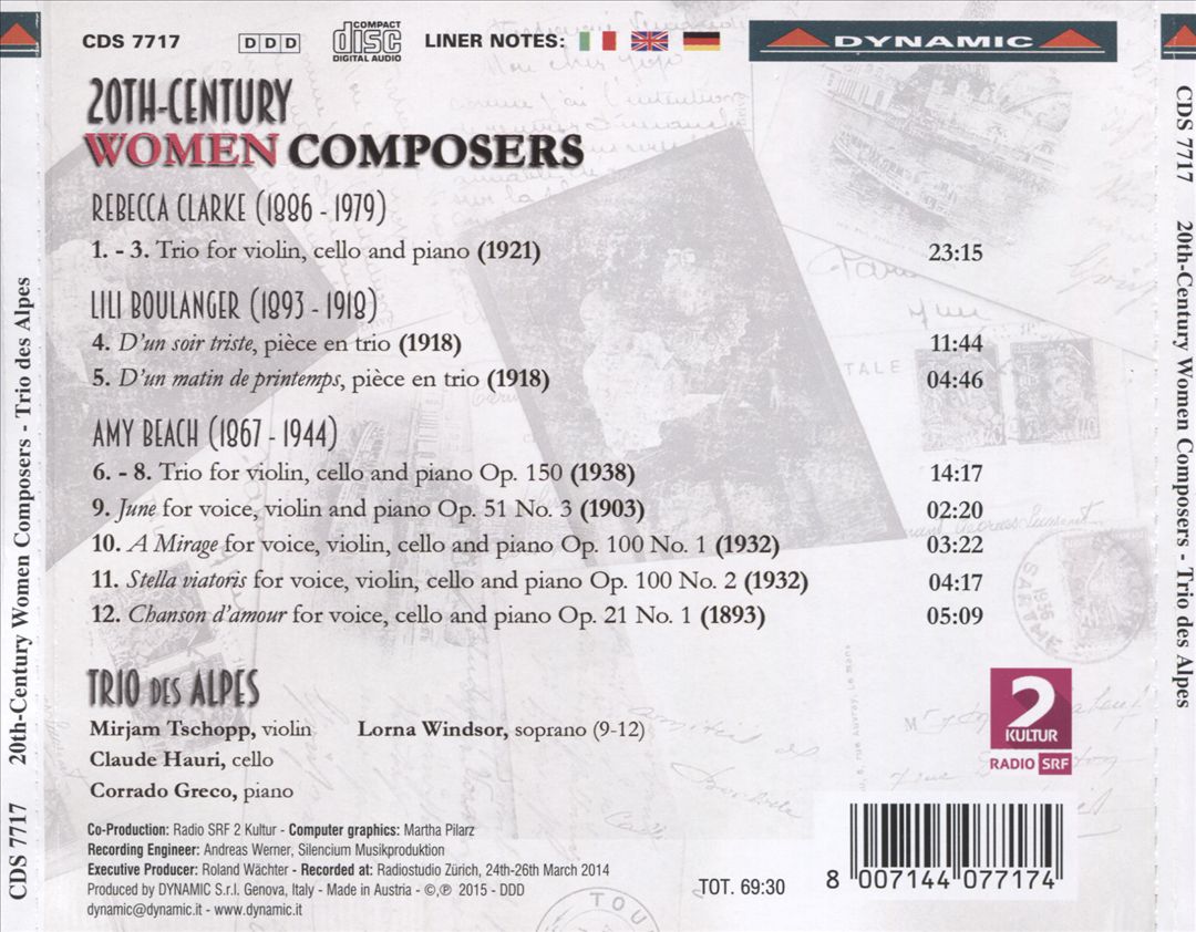 20th-Century Women Composers: Amy Beach, Lili Boulanger, Rebecca Clarke cover art