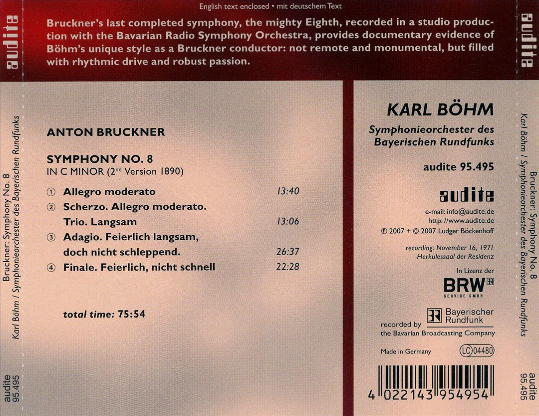 Bruckner: Symphony No. 8 in C minor [1971 Recording] cover art