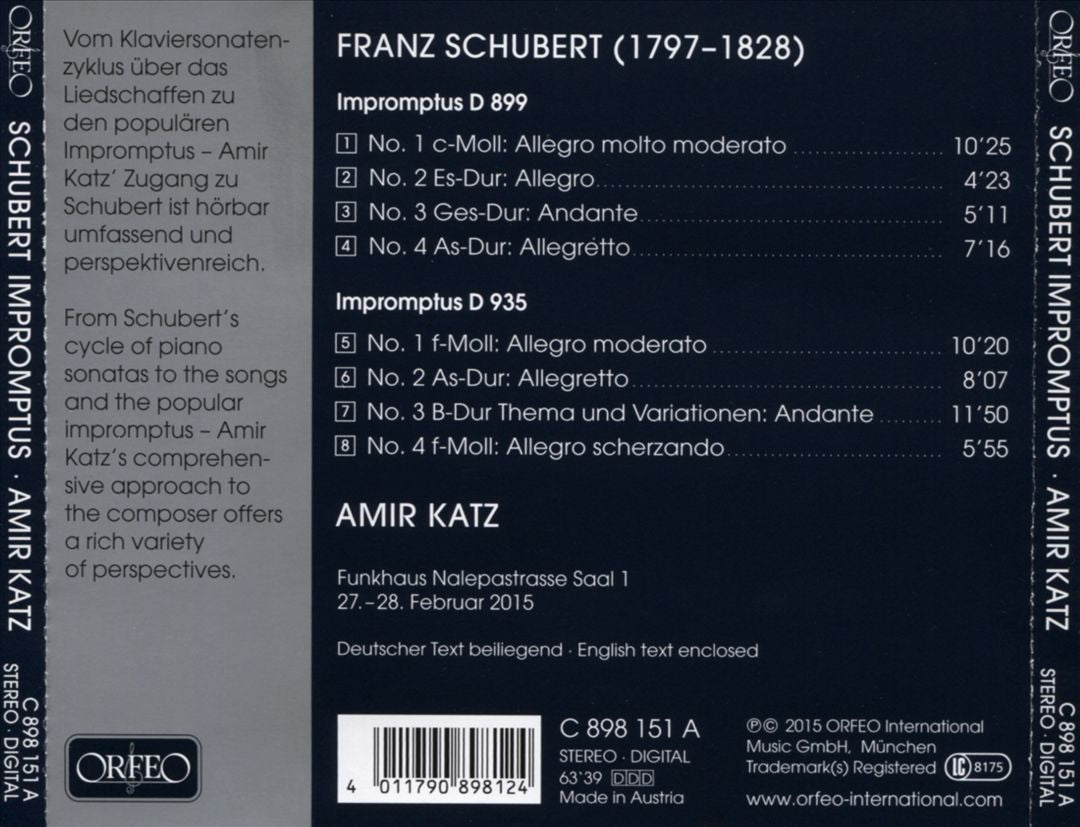 Schubert: 8 Impromptus cover art