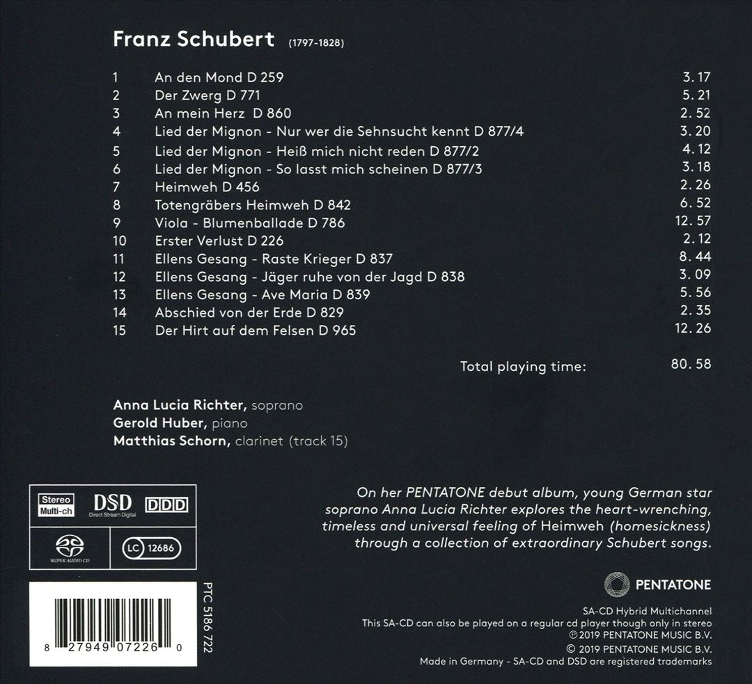 Heimweh: Schubert Lieder cover art