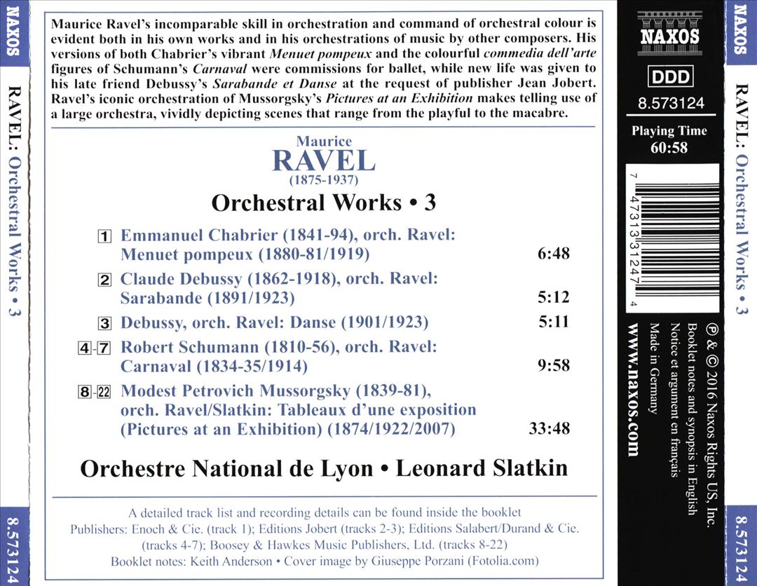 Ravel: Orchestral Works, Vol. 3 - Orchestrations cover art
