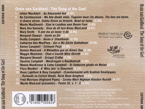 Orain Nan Gaidheal: The Song of the Gael cover art