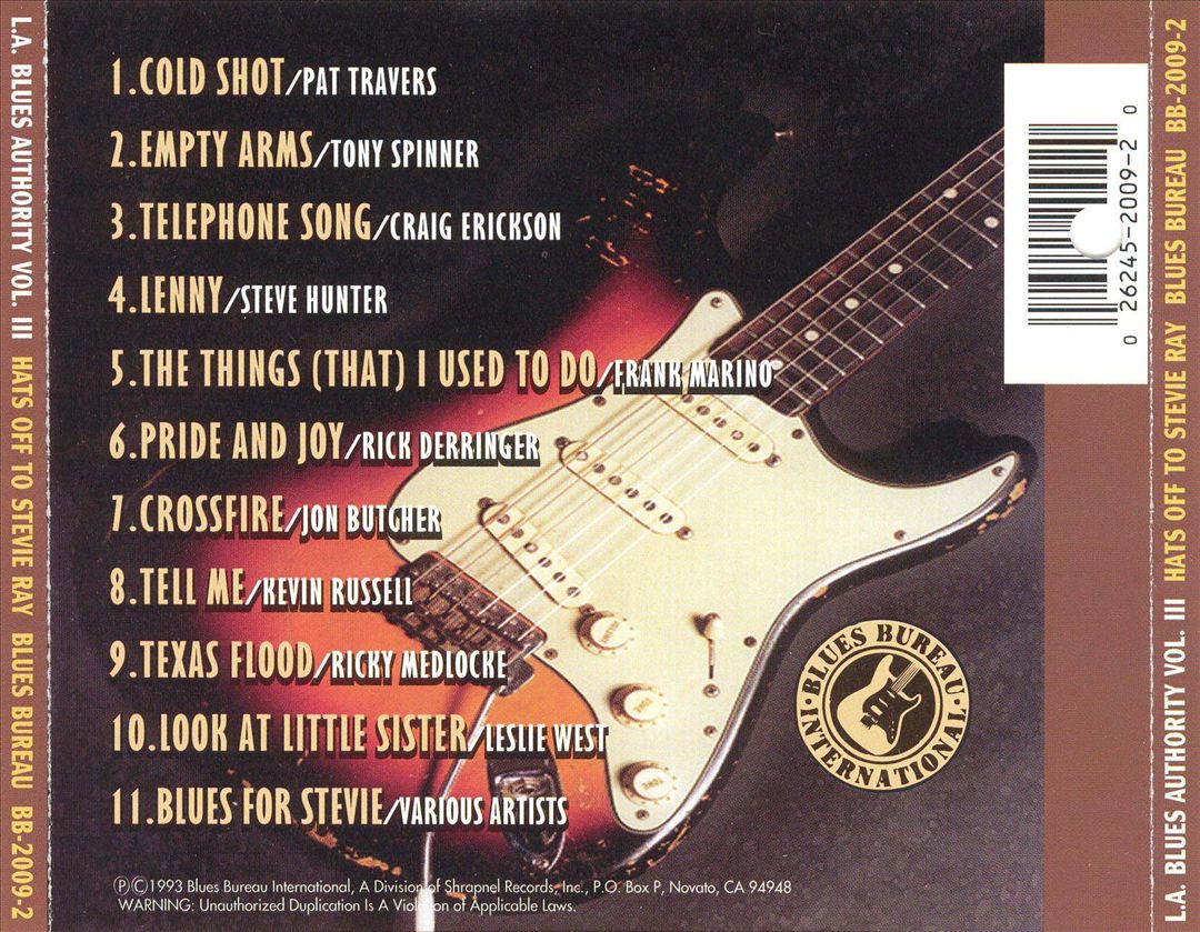 Hats off to Stevie Ray cover art