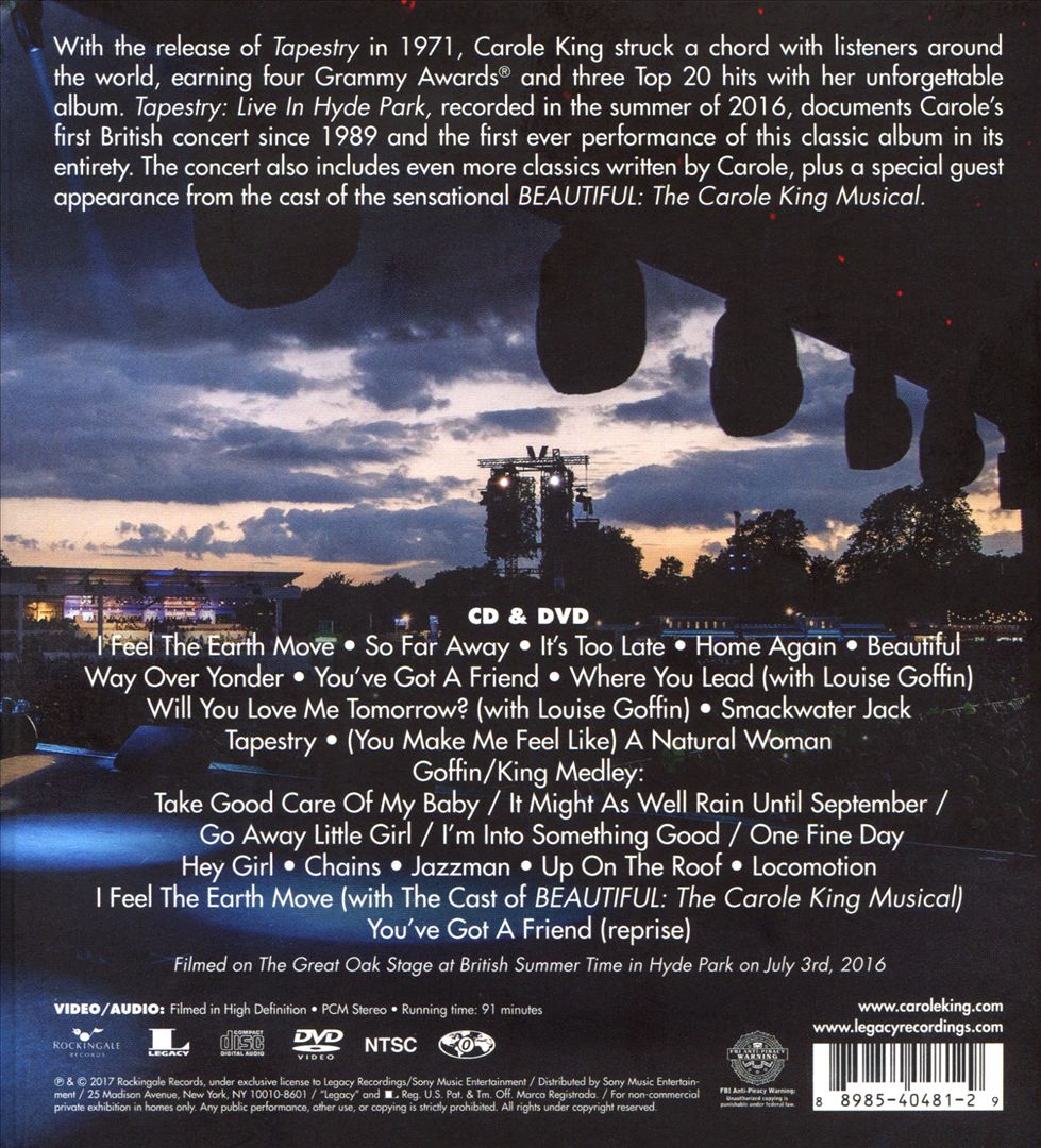 Tapestry: Live in Hyde Park cover art