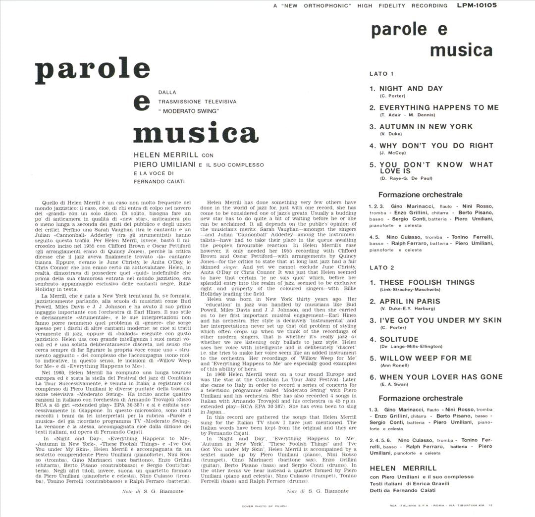 Parole e Musica cover art