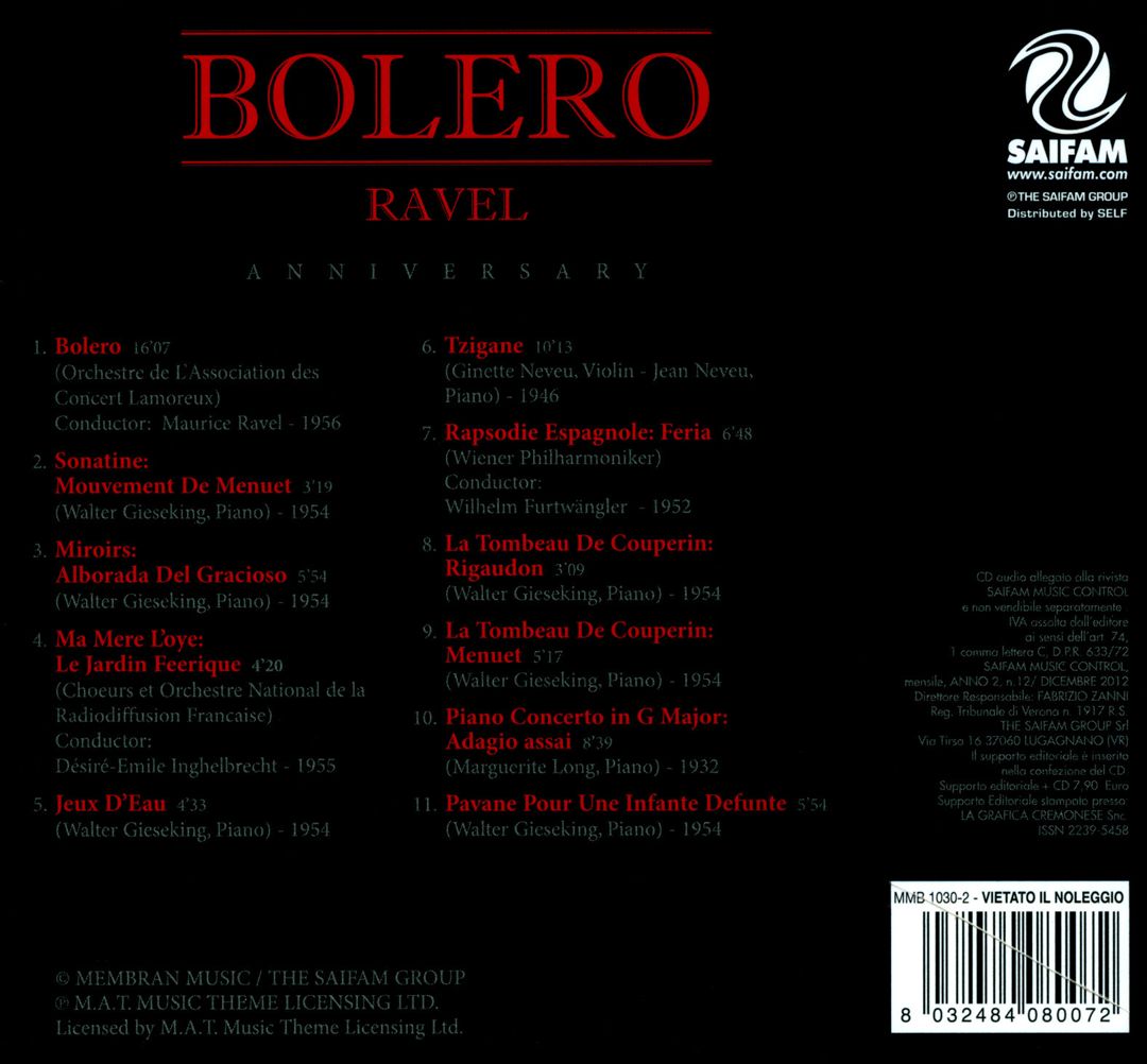 Ravel: Bolero Anniversary cover art