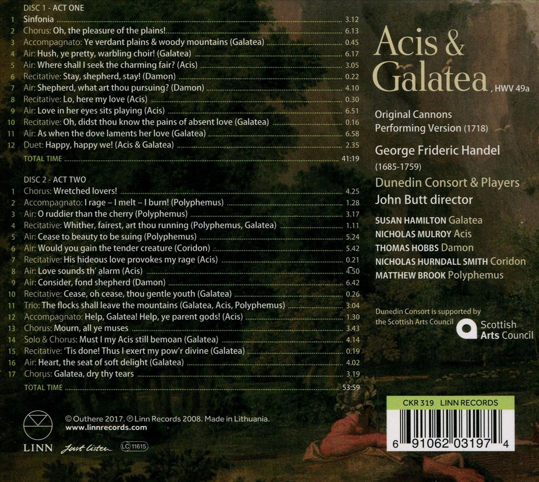 George Frideric Handel: Acis & Galatea HWV 49a cover art
