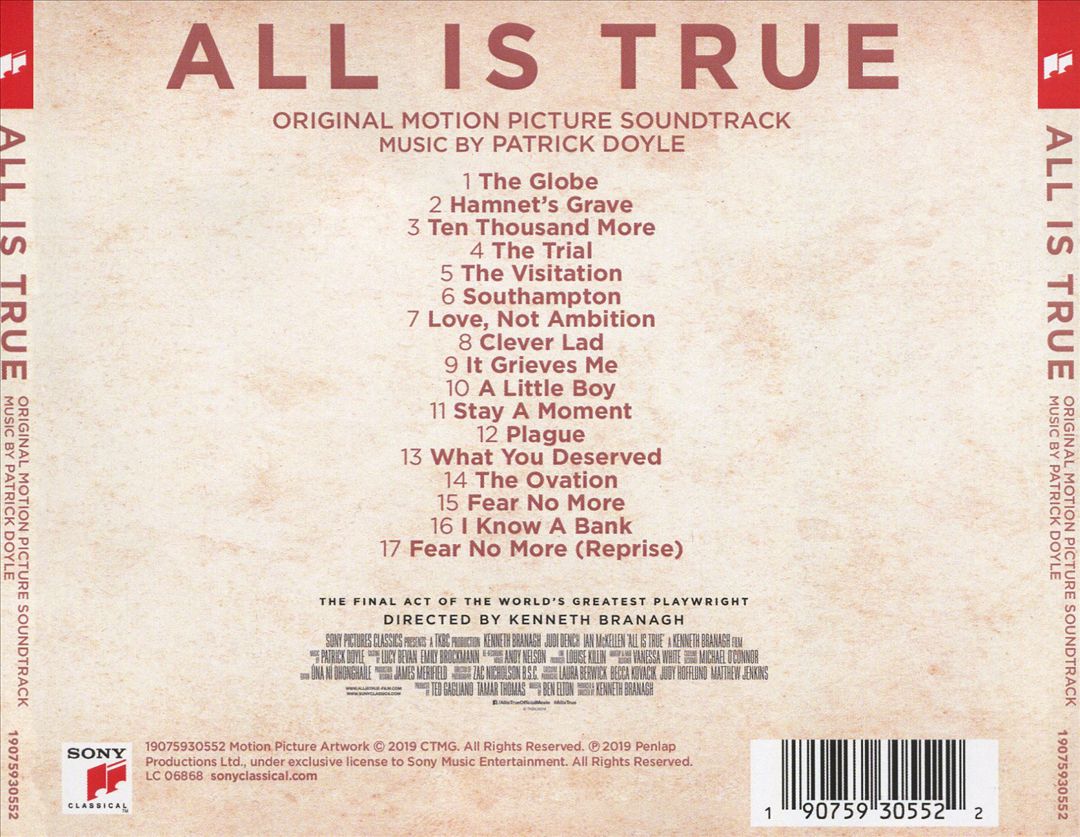 All Is True [Original Motion Picture Soundtrack] cover art