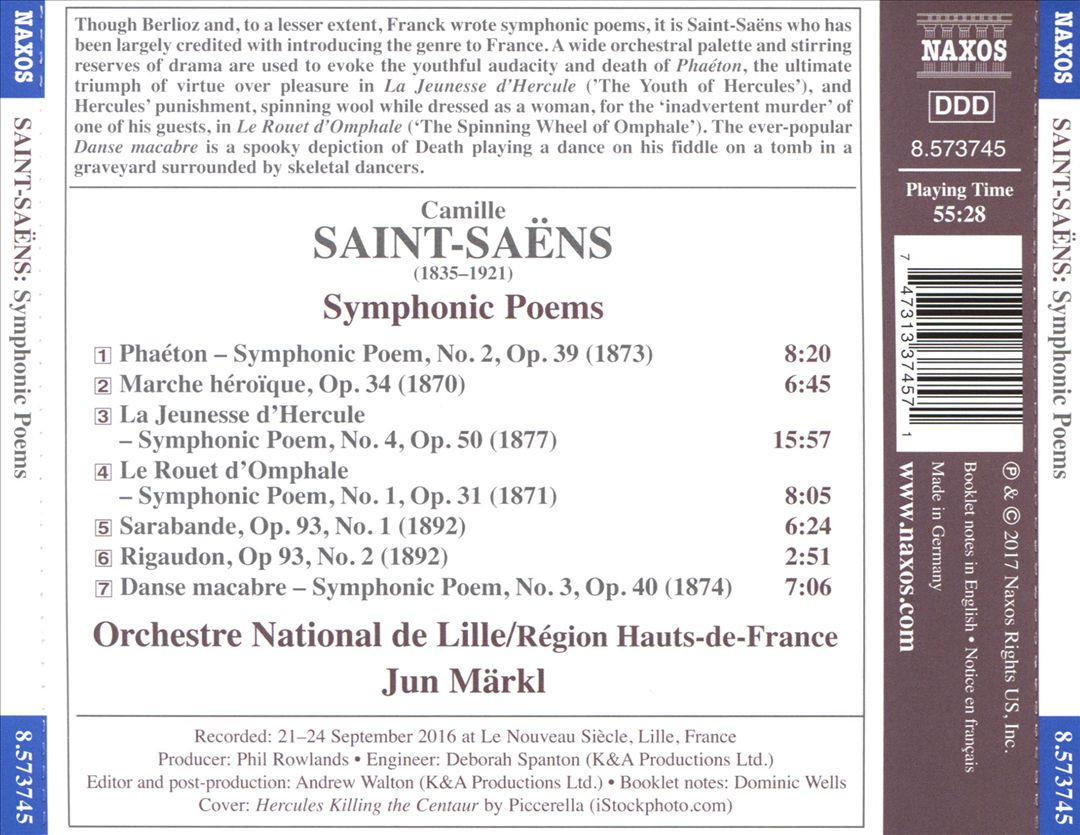 Saint-Saëns: Symphonic Poems cover art