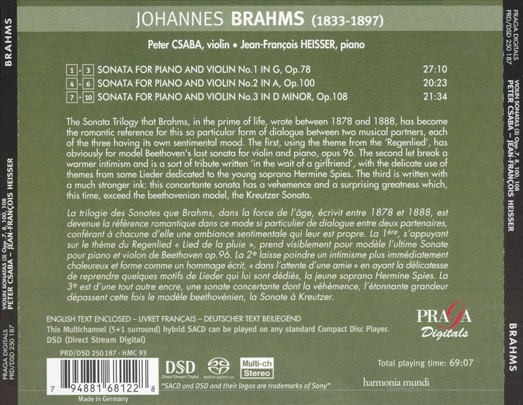 Brahms: The Violin Sonatas cover art