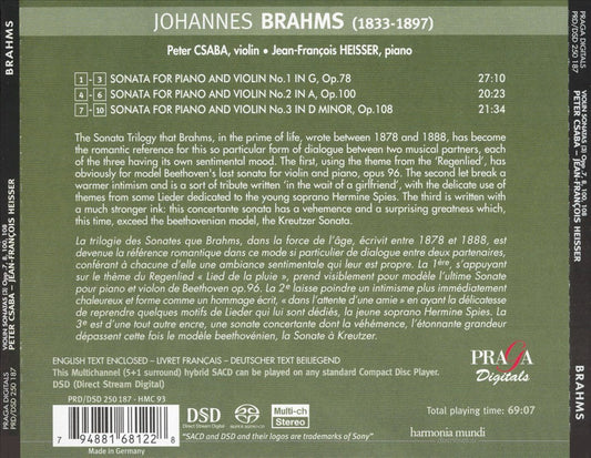 Brahms: The Violin Sonatas cover art