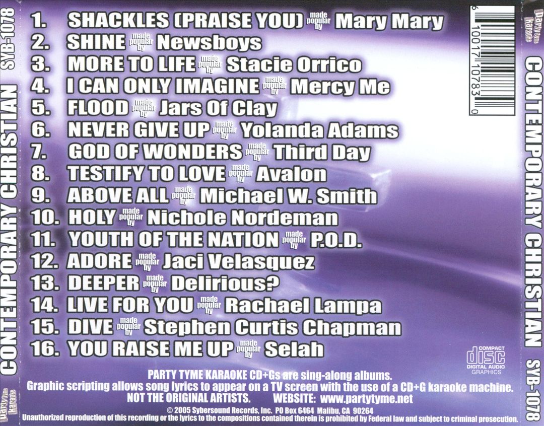 Party Tyme Karaoke: Contemporary Christian cover art