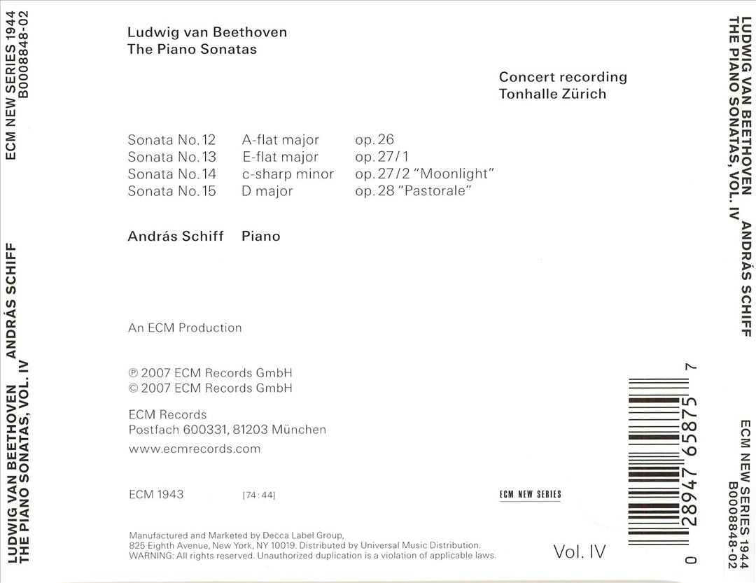 Beethoven: The Piano Sonatas, Vol. 4 - Opp. 26, 27 & 28 cover art